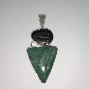 Charles Albert Trilobite, Jasper Sterling Pendant